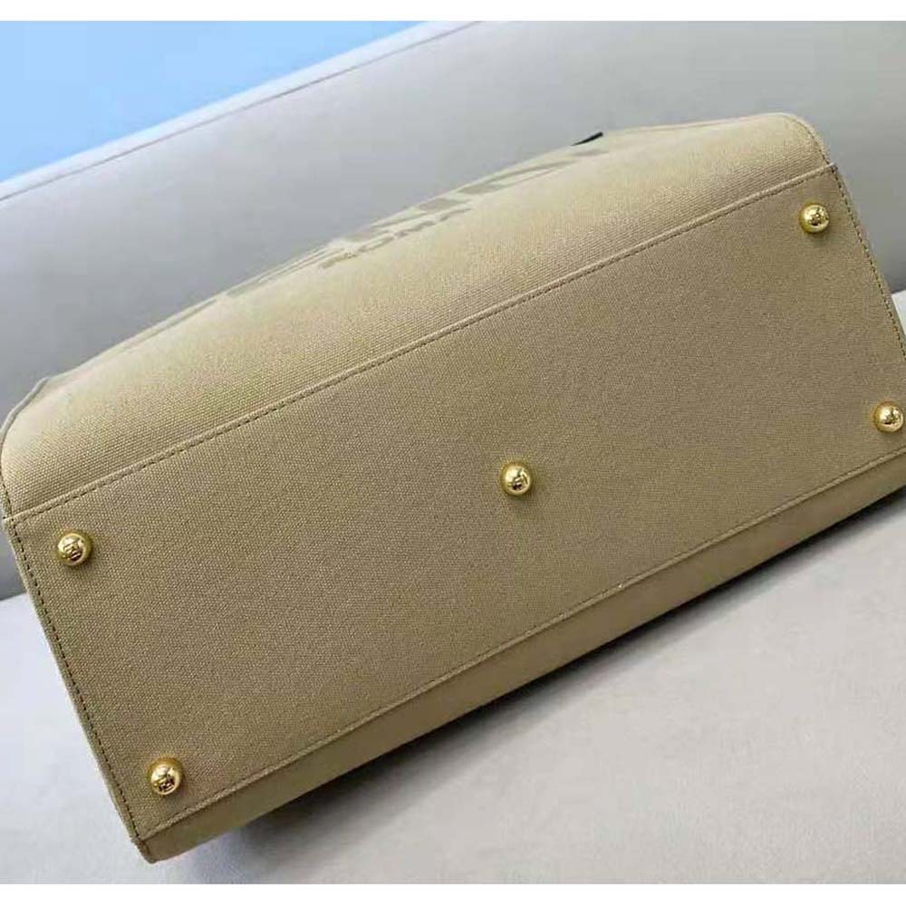 Fendi Women Fendi Sunshine Medium Beige Canvas Bag - image 6