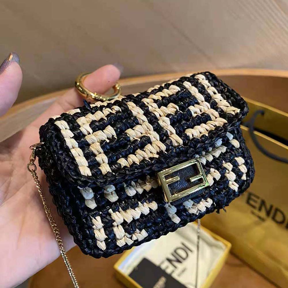 Fendi Women Nano Baguette Charm Black Raffia Charm - image 6