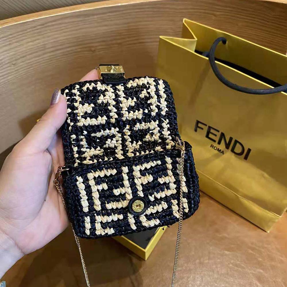 Fendi Women Nano Baguette Charm Black Raffia Charm - image 7