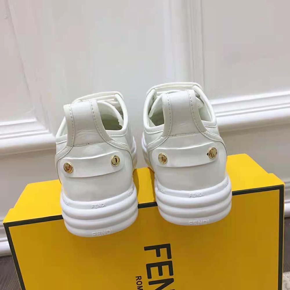 Fendi Women Shoes Fendi Rise White Leather Flatform Sneakers - image 5