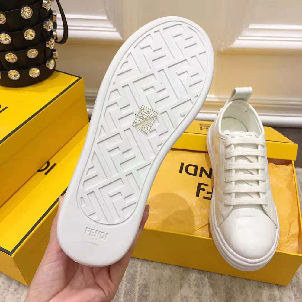 Fendi Women Shoes Fendi Rise White Leather Flatform Sneakers - image 6