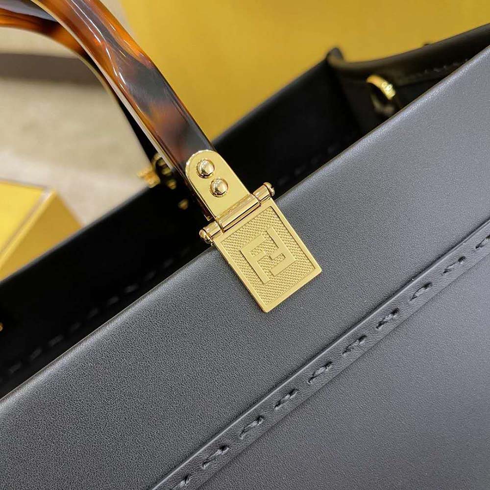 Fendi Women Sunshine Medium Leather Shopper-Black - image 7