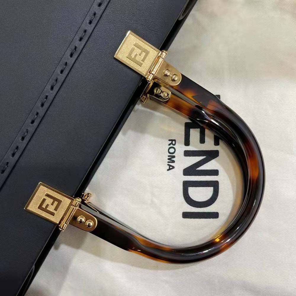 Fendi Women Sunshine Medium Leather Shopper-Black - image 6