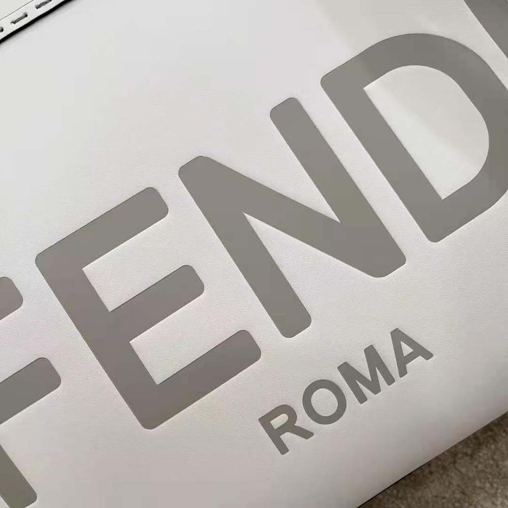 Fendi Women Sunshine Shopper Leather Shopper-White - image 10