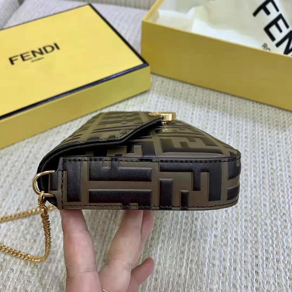 Fendi Women Wallet on Chain with Pouches Brown Leather Mini-Bag - image 6