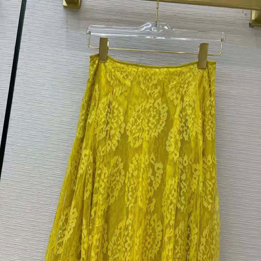Fendi Women Yellow Lace Skirt with The ABC of Femininity - image 5