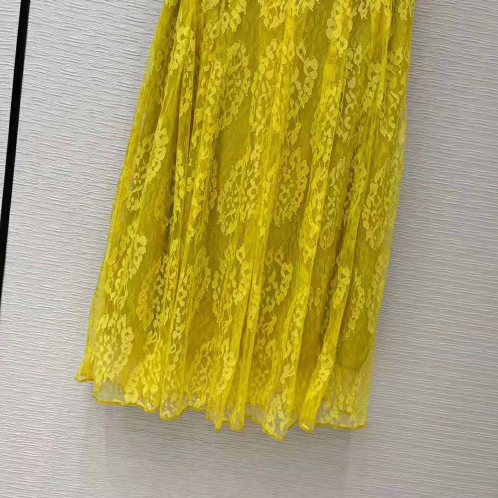 Fendi Women Yellow Lace Skirt with The ABC of Femininity - image 4