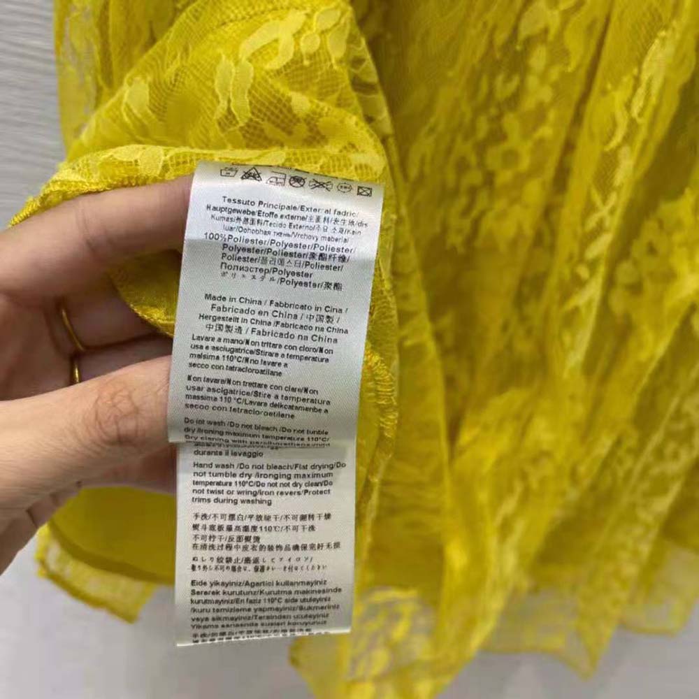 Fendi Women Yellow Lace Skirt with The ABC of Femininity - image 9