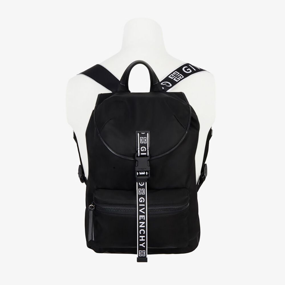 Front view of Givenchy Men Givenchy 4G Backpack in Nylon with 4G logo