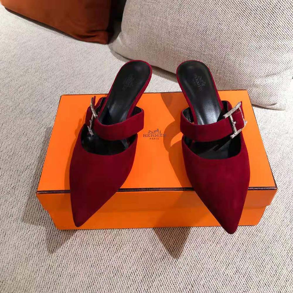Top angle showing sleek silhouette of Hermes Women Blink Mule Mule