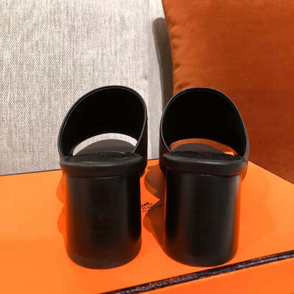 Hermes Women Camilla Mule High Heel Mule in Calfskin-Black - image 7