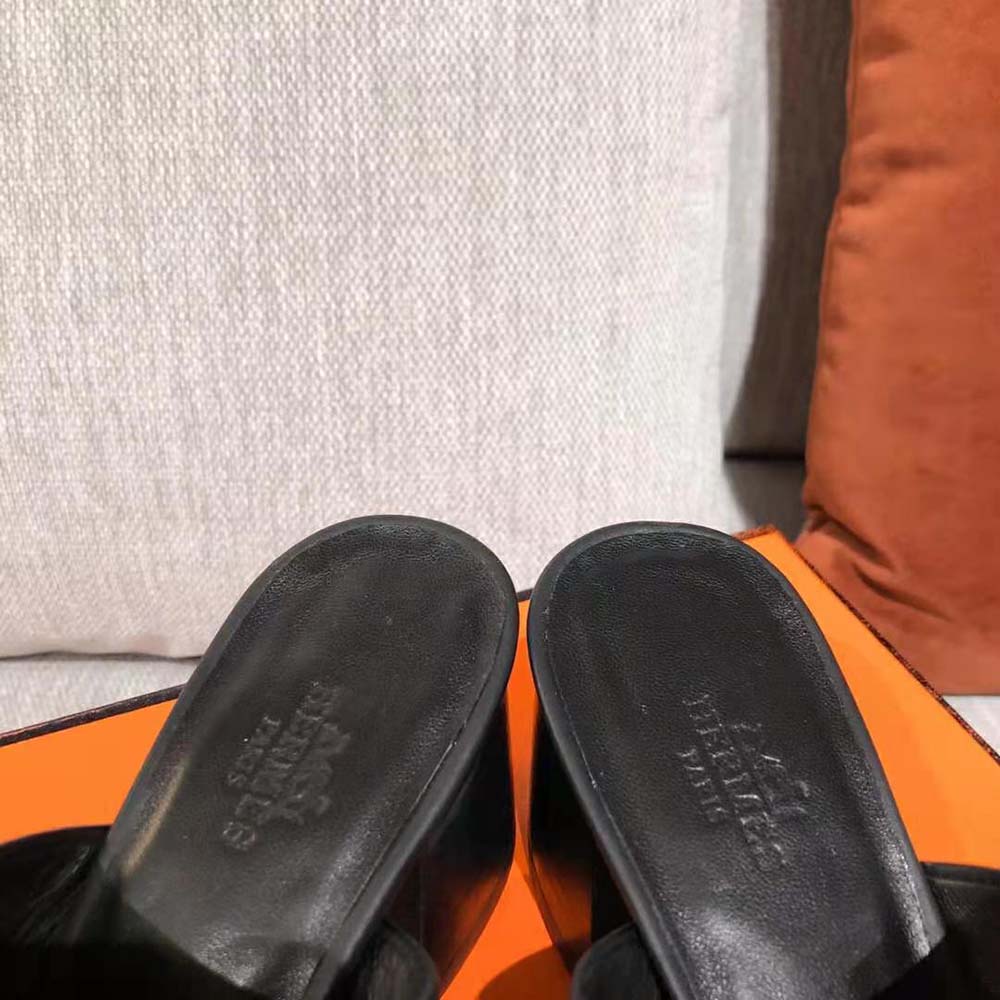 Hermes Women Camilla Mule High Heel Mule in Calfskin-Black - image 8