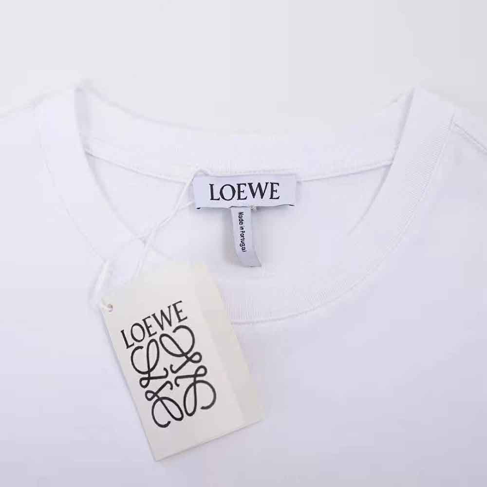 Loewe Women Anagram Embroidered T-shirt in Cotton-White - image 8