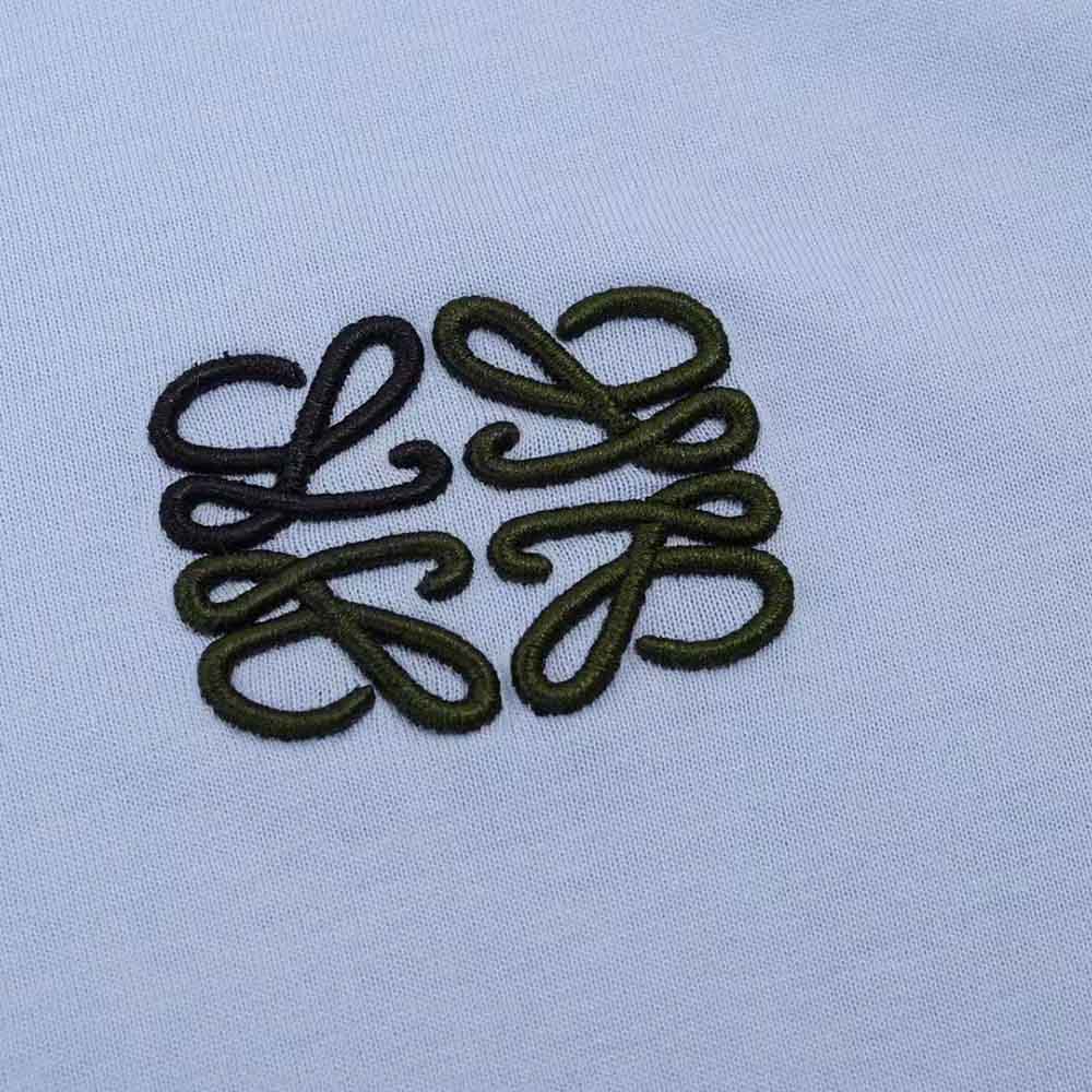 Loewe Men Anagram Embroidered T-shirt in Cotton-Blue - image 9
