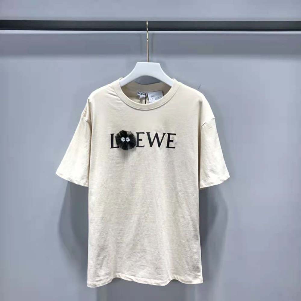 Close-up of signature Dust Bunnies embroidery on Loewe Women T-shirt