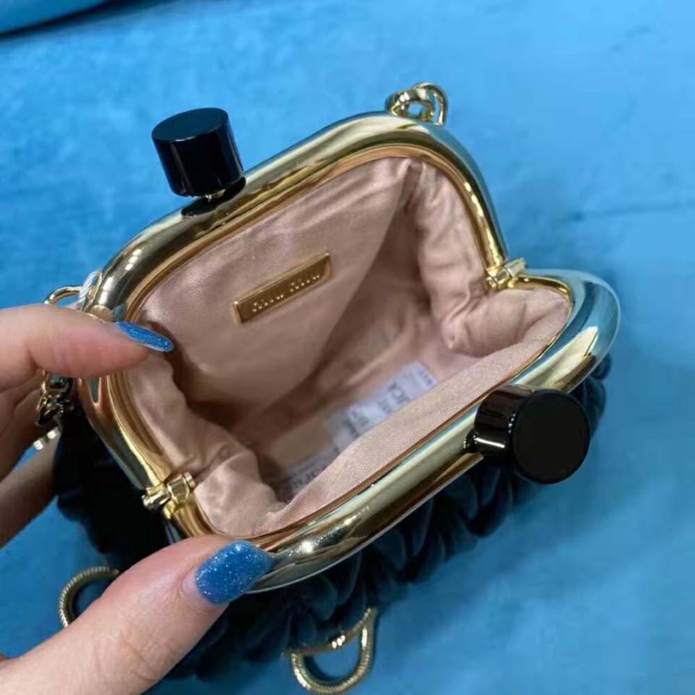 Miu Miu Women Miu Belle Nappa Leather Mini-Bag-Black - image 8