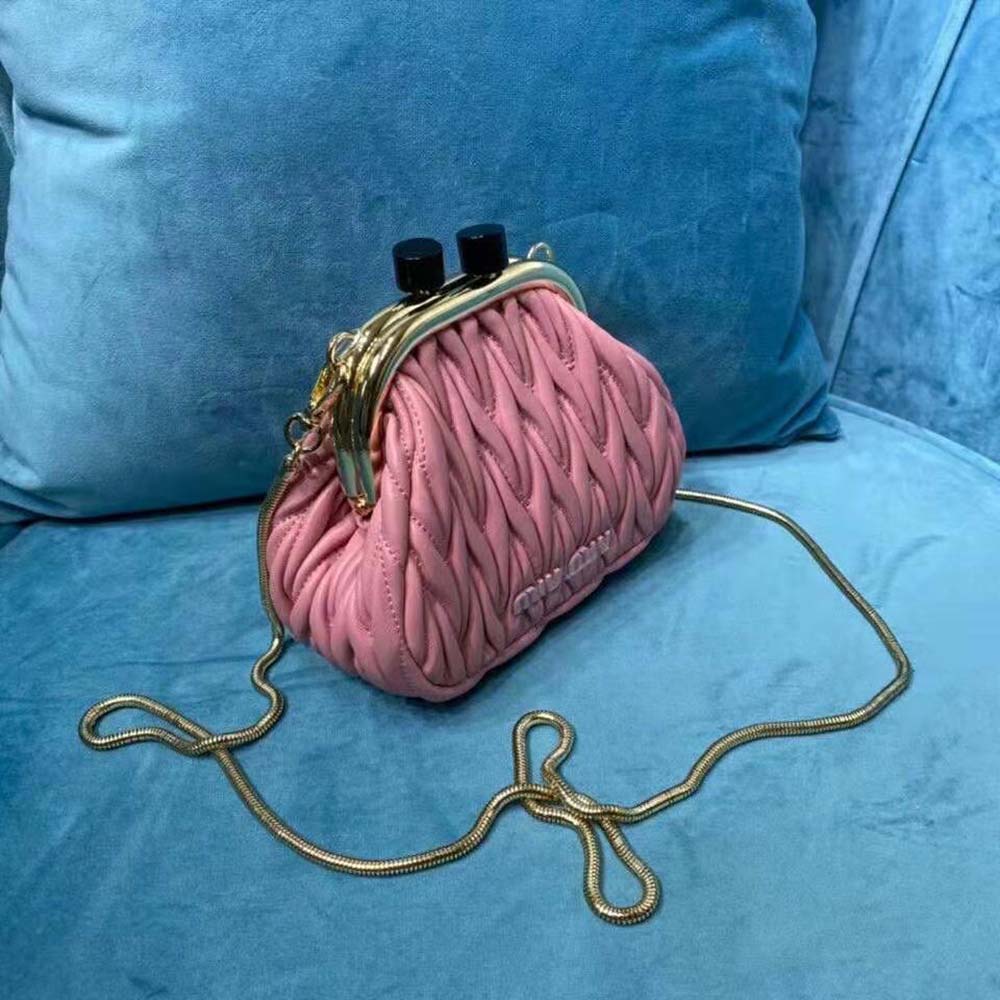 Miu Miu Women Miu Belle Nappa Leather Mini-Bag-Pink - image 4