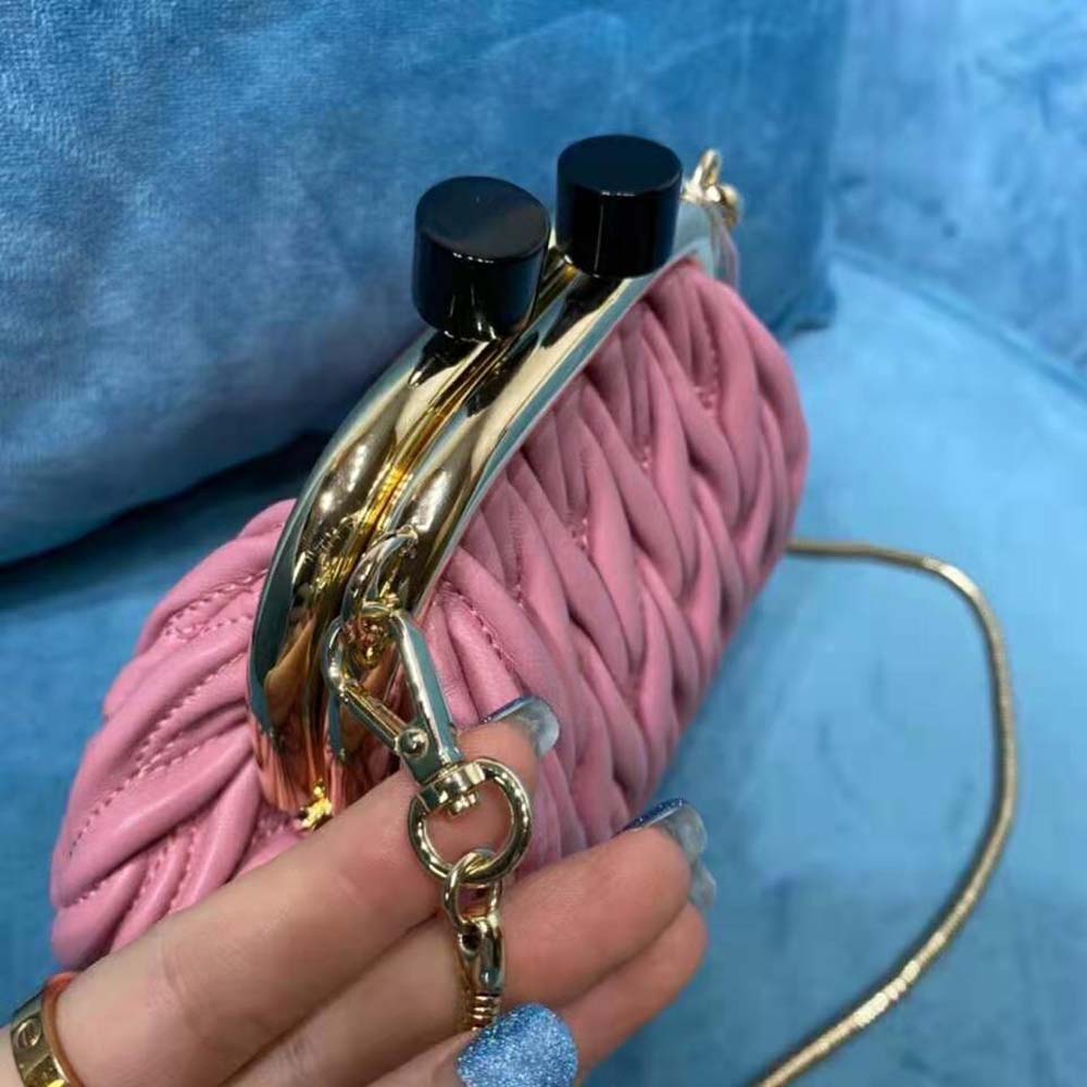 Miu Miu Women Miu Belle Nappa Leather Mini-Bag-Pink - image 7