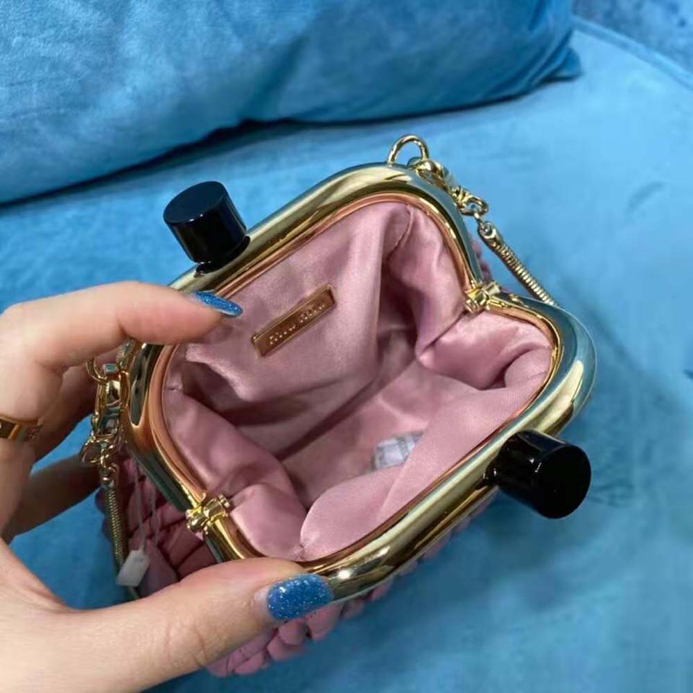 Miu Miu Women Miu Belle Nappa Leather Mini-Bag-Pink - image 10