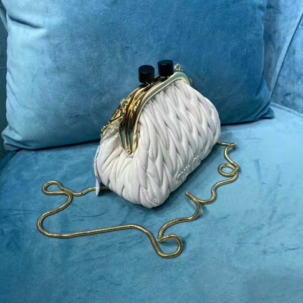 Miu Miu Women Miu Belle Nappa Leather Mini-Bag-White - image 5