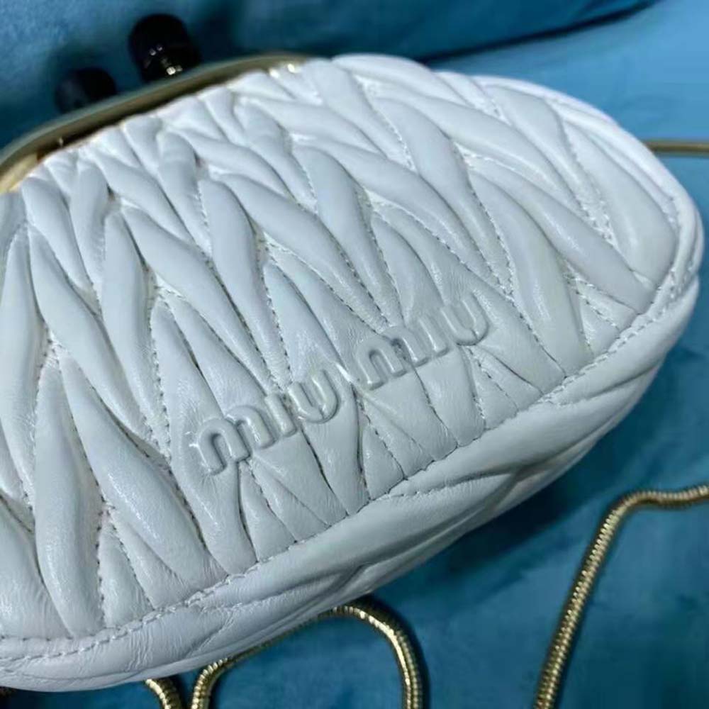 Miu Miu Women Miu Belle Nappa Leather Mini-Bag-White - image 8