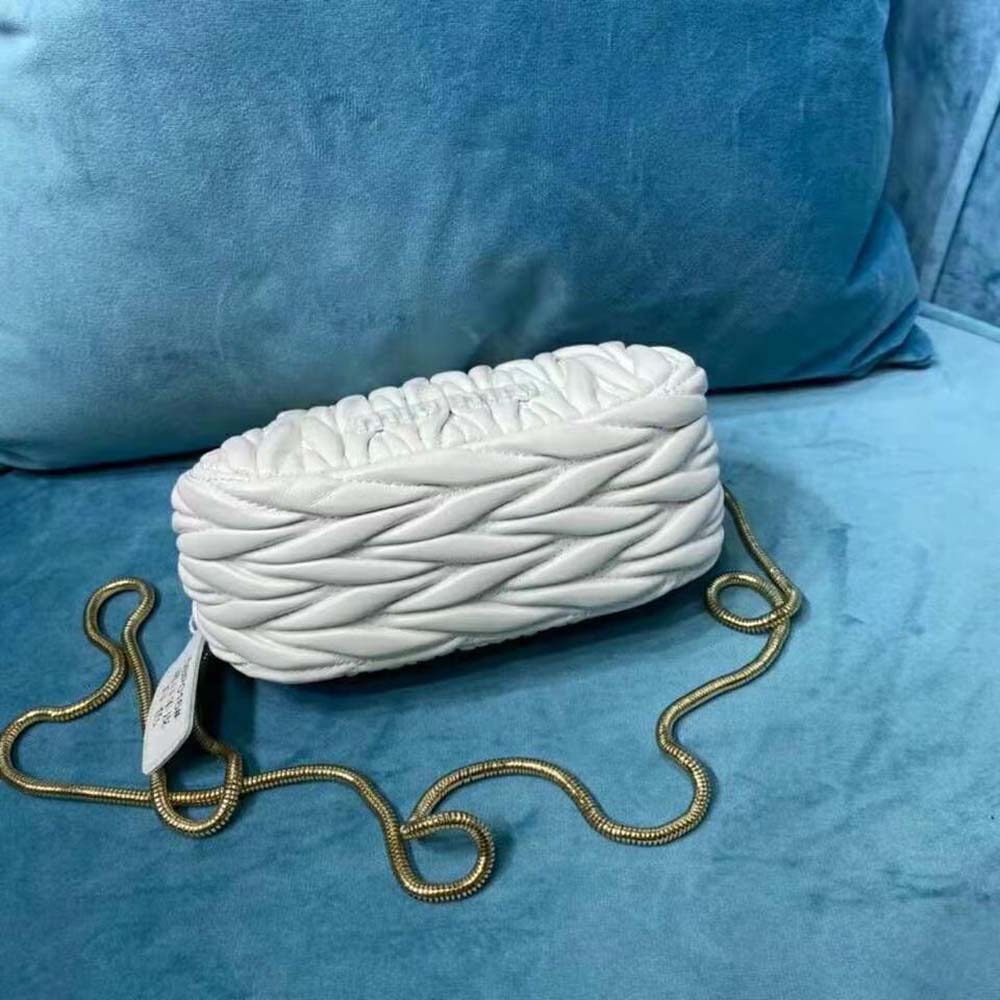 Miu Miu Women Miu Belle Nappa Leather Mini-Bag-White - image 6