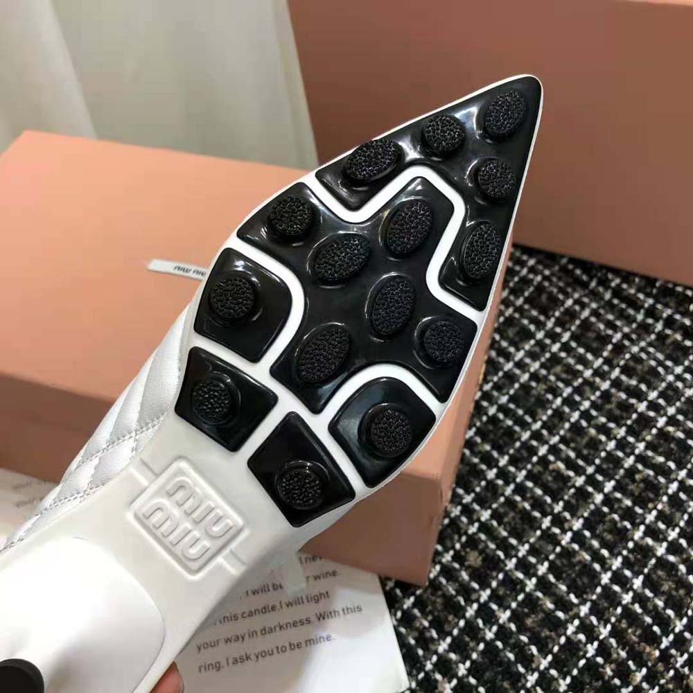 Miu Miu Women Nappa Leather Mid-heel Sneakers-White - image 10