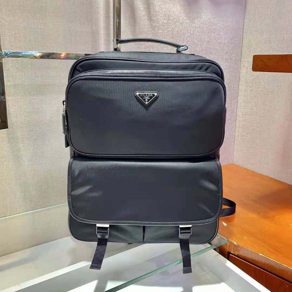Prada Men Fabric Backpack Accented with Fine Saffiano Leather Trim - image 4