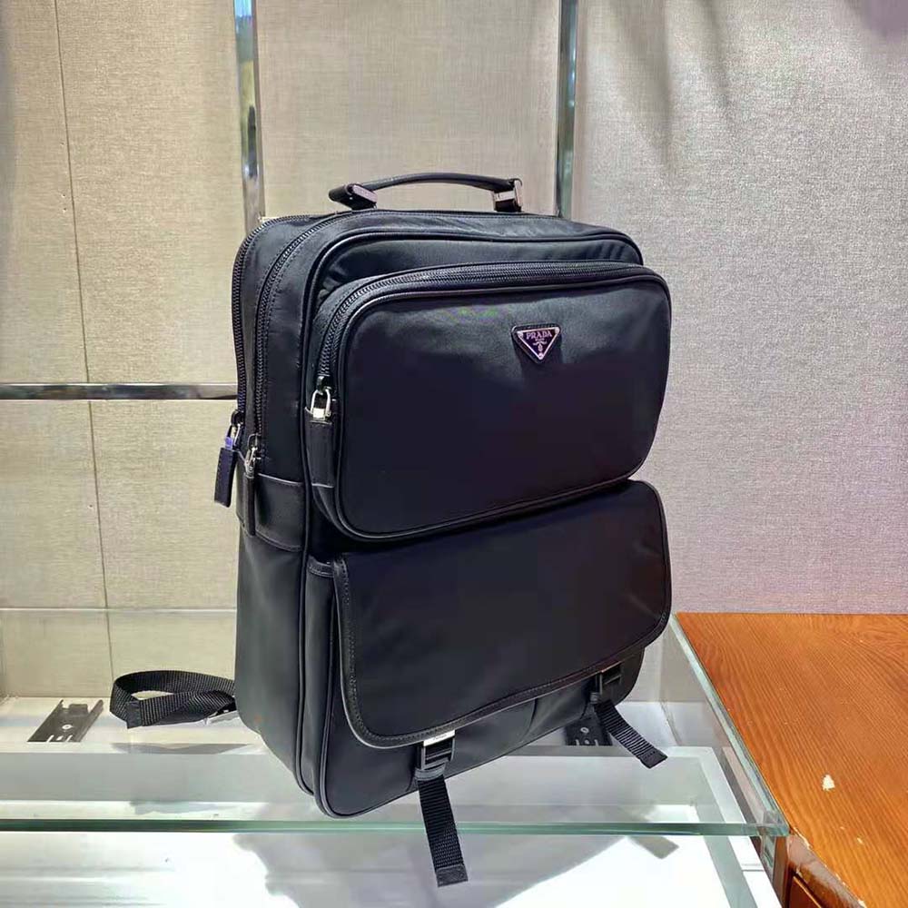 Prada Men Fabric Backpack Accented with Fine Saffiano Leather Trim - image 5