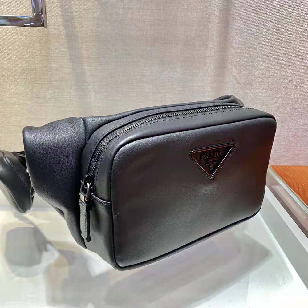 Prada Men Leather Shoulder Bag-Black - image 5