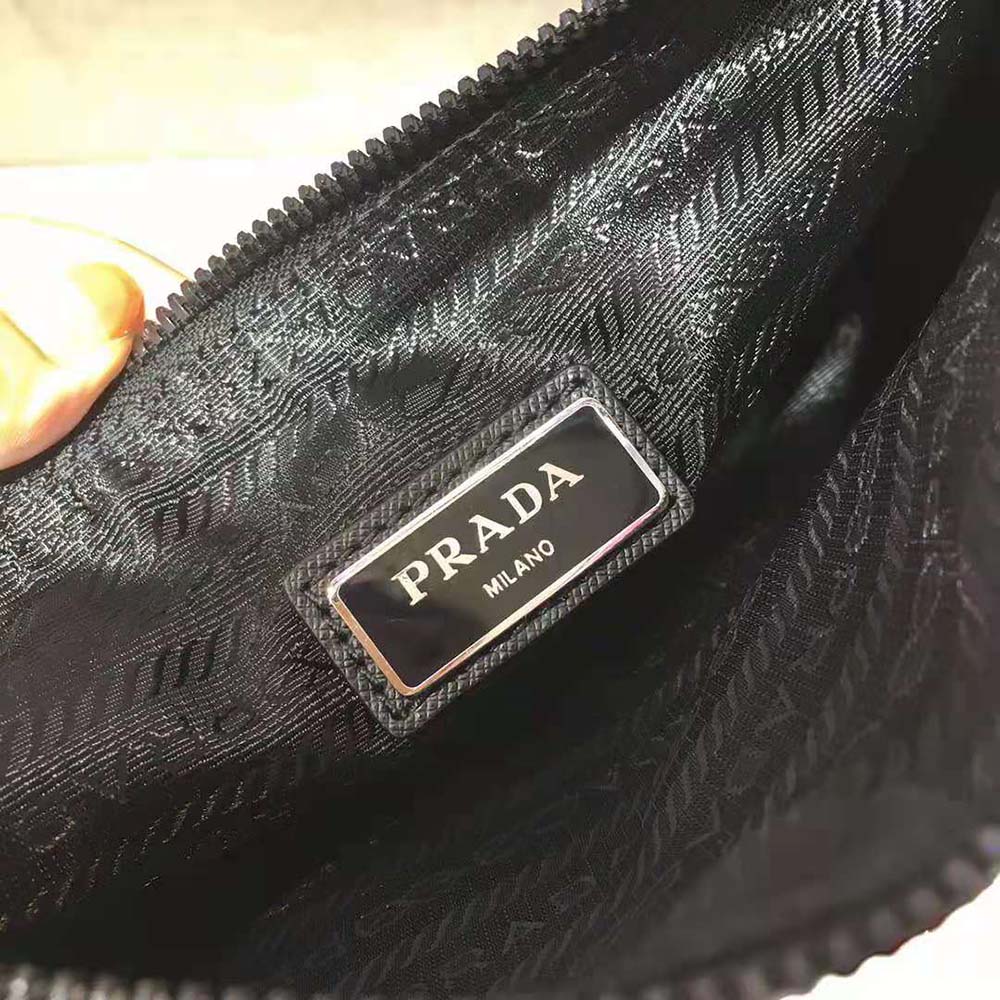 Prada Men Nylon and Saffiano Leather Bag with Strap-Black - image 7
