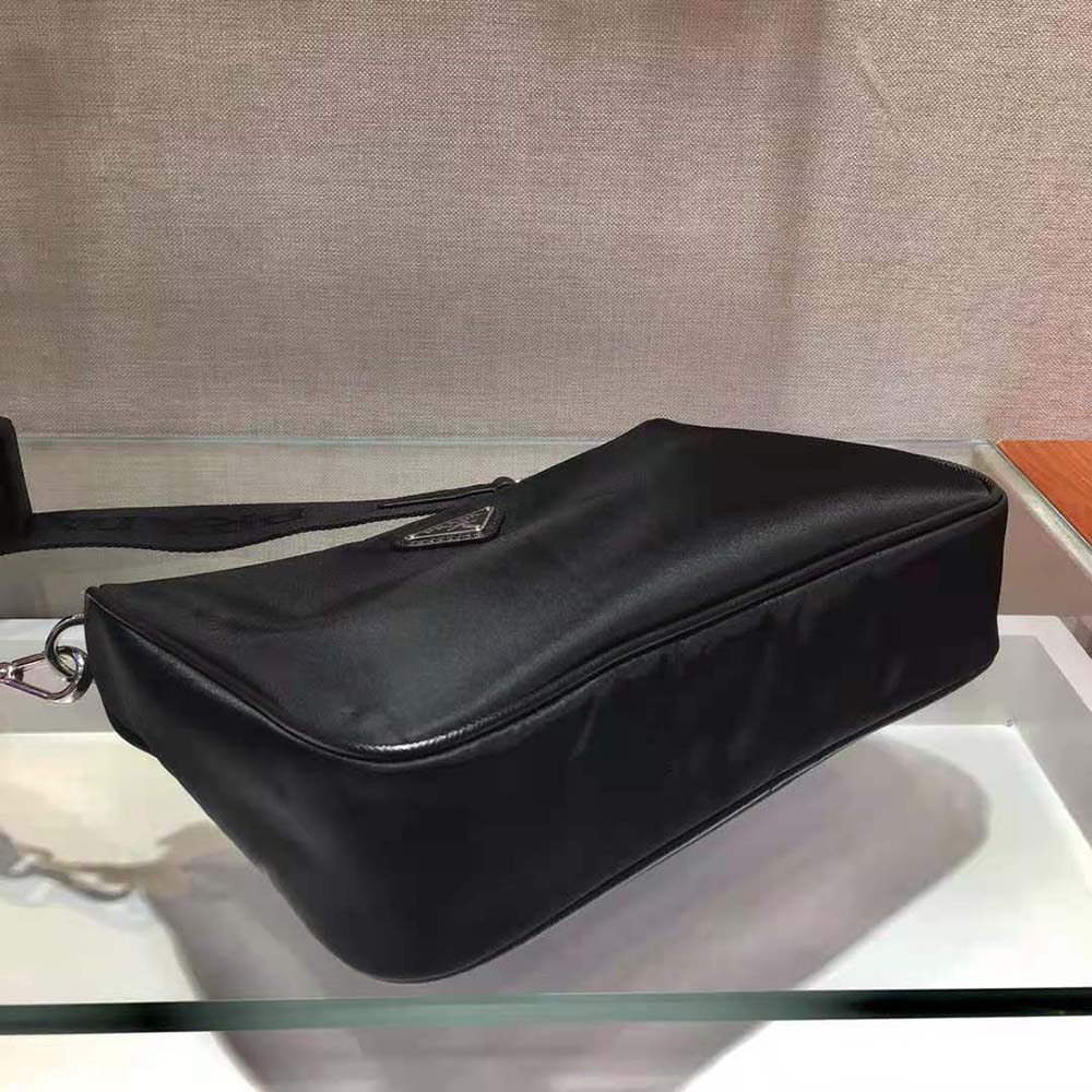Prada Men Nylon and Saffiano Leather Bag with Strap-Black - image 5