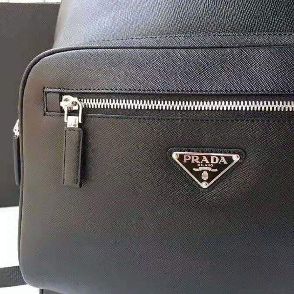 Prada Men Saffiano Leather Backpack-Black - image 9