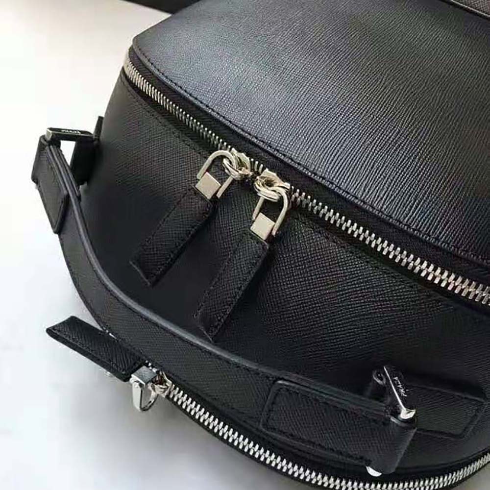 Prada Men Saffiano Leather Backpack-Black - image 8
