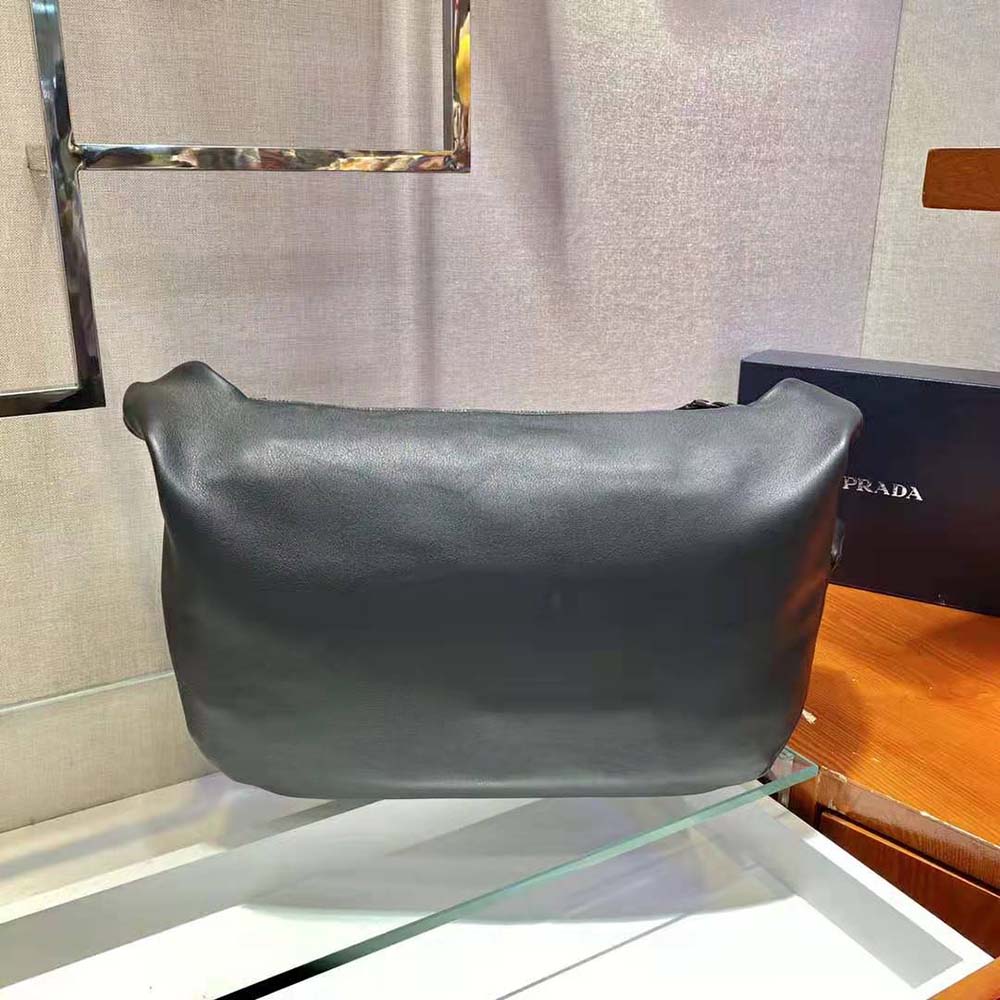 Prada Men Soft Leather Shoulder Bag-Black - image 5