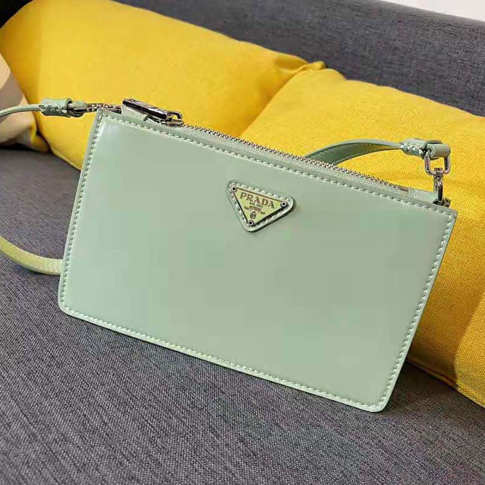 Prada Women Brushed Leather Mini-Bag-Aqua - image 4
