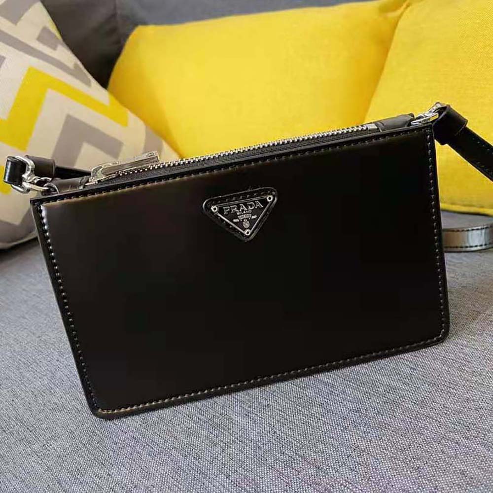 Prada Women Brushed Leather Mini-Bag-Black - image 4