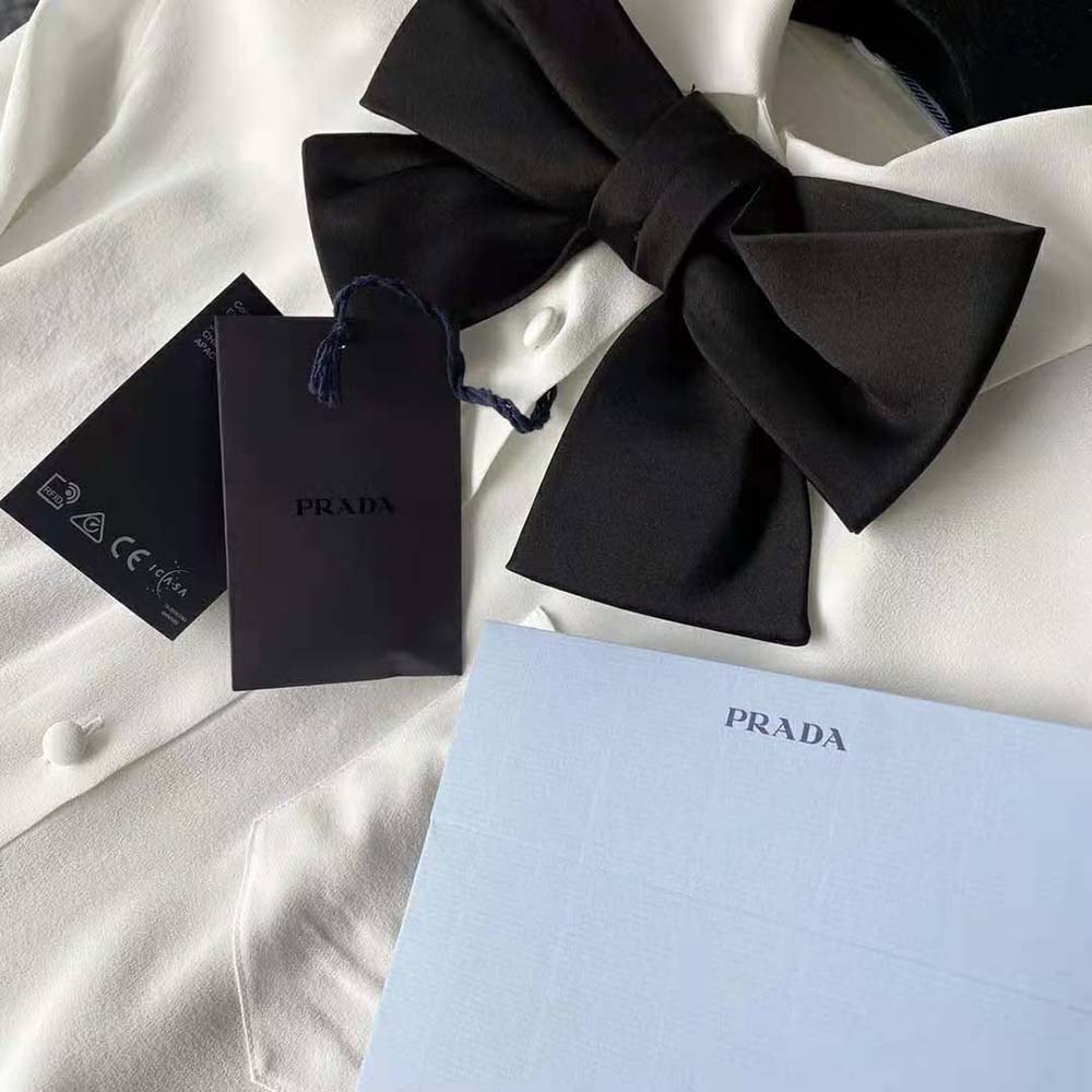 Prada Women Crepe DE Chine Shirt-White - image 9