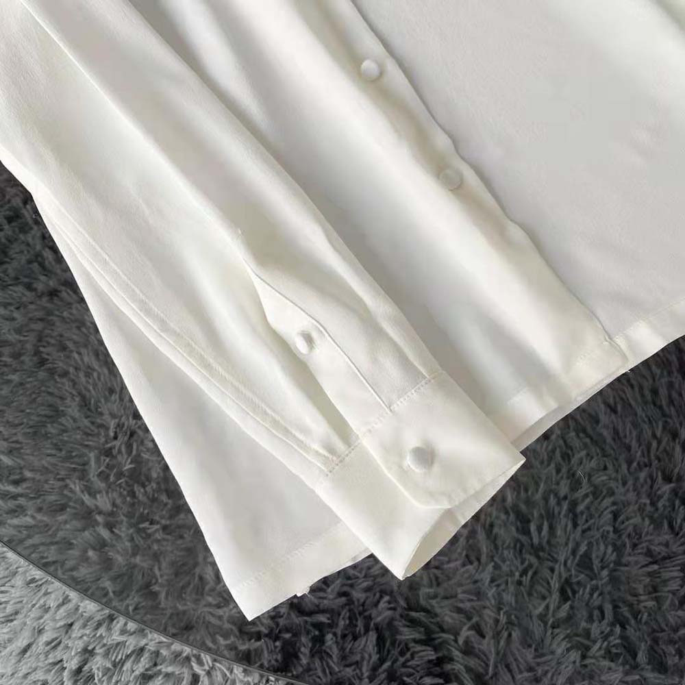 Prada Women Crepe DE Chine Shirt-White - image 8