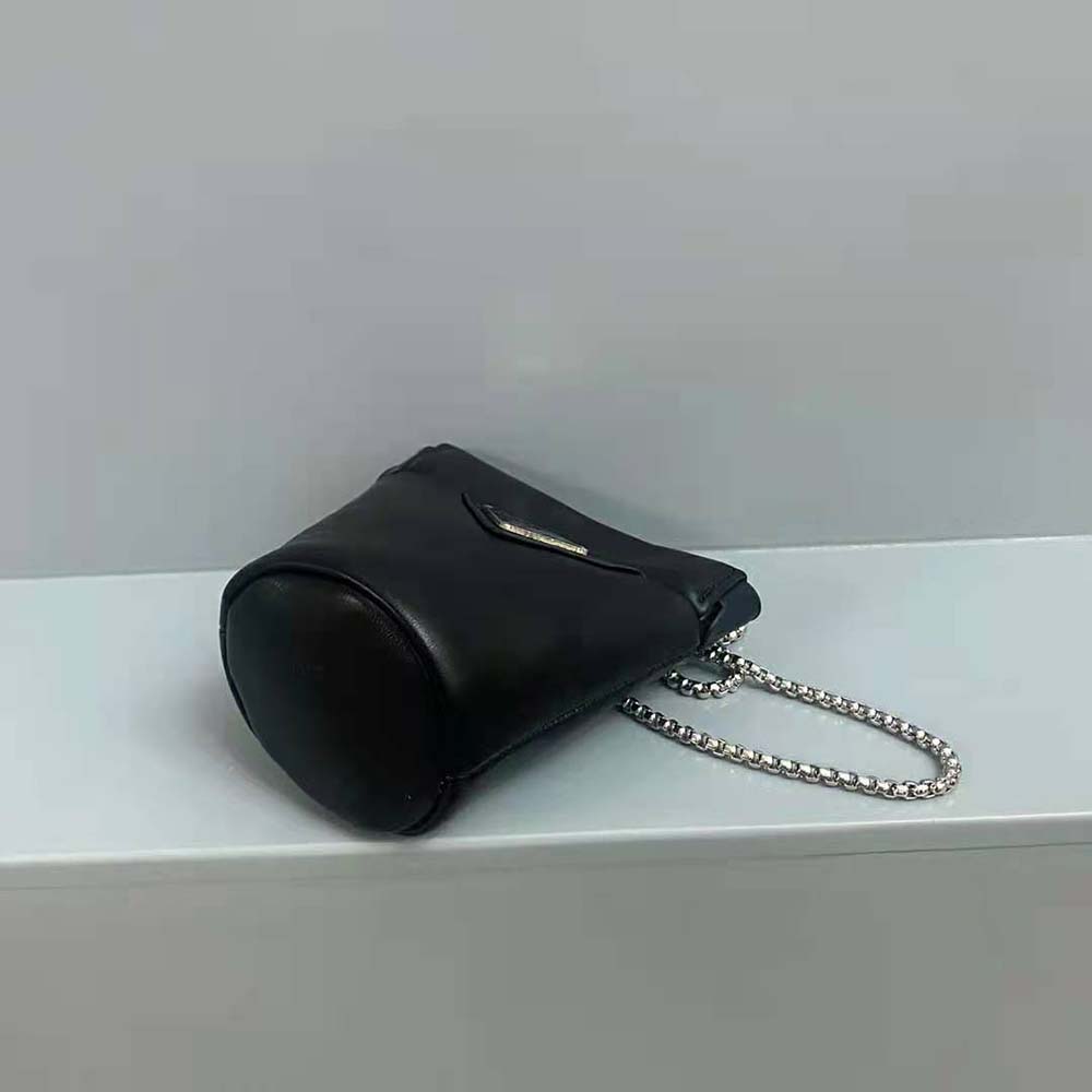 Prada Women Nappa Leather Mini-pouch with Necklace-Black - image 6