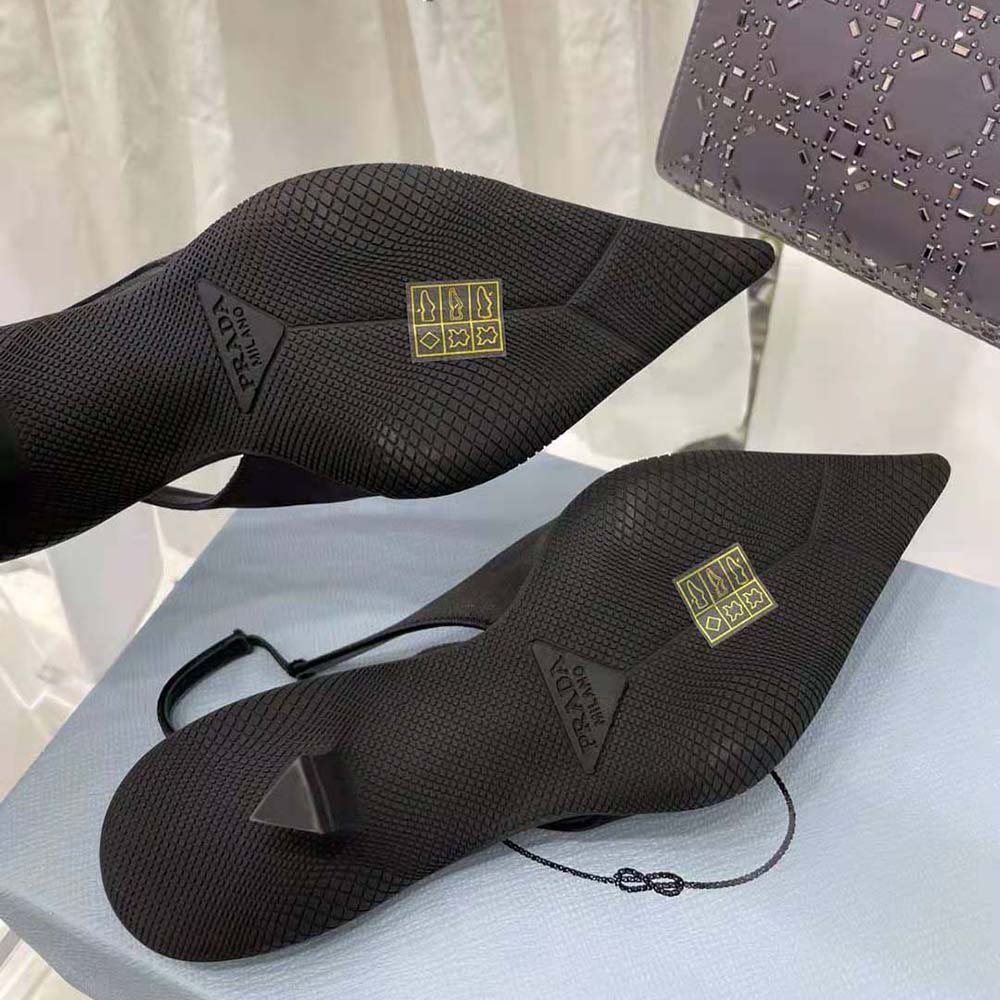 Prada Women Nylon Gabardine Slingback Pumps-Black - image 8