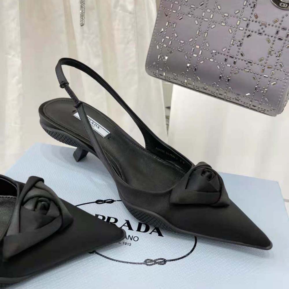 Prada Women Nylon Gabardine Slingback Pumps-Black - image 6
