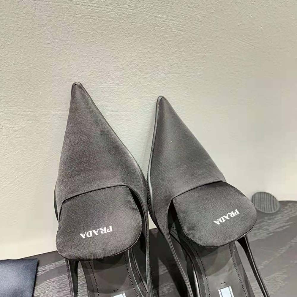 Prada Women Nylon Gabardine Slingback Pumps-Black - image 9
