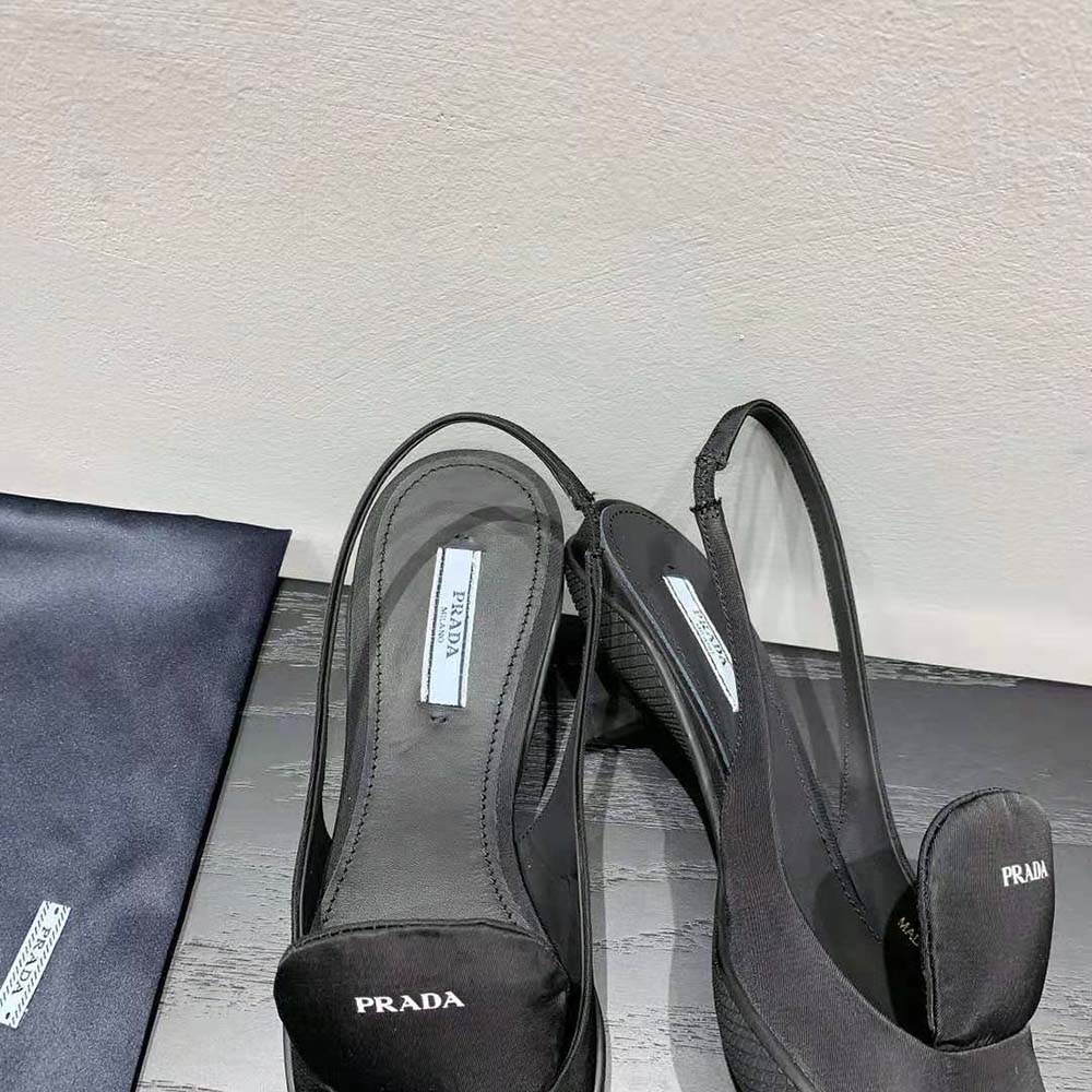 Prada Women Nylon Gabardine Slingback Pumps-Black - image 7