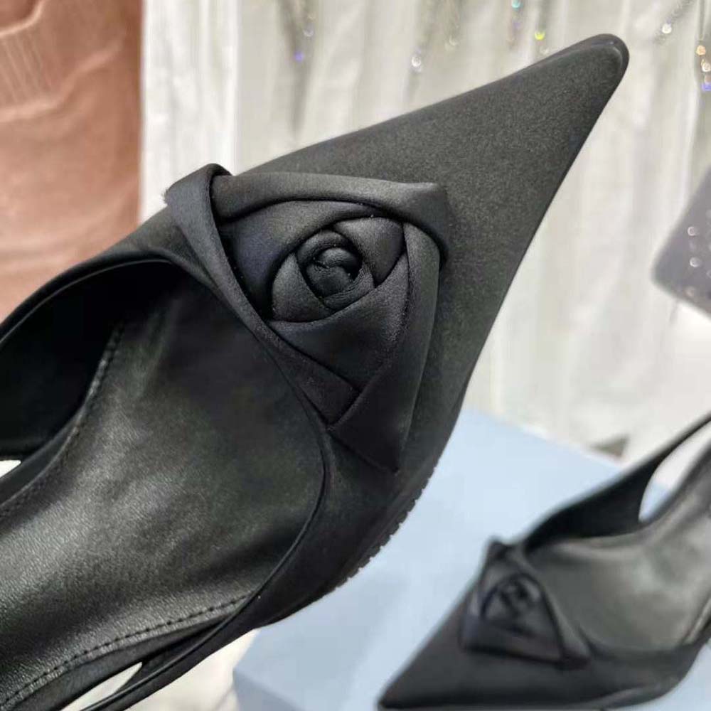 Prada Women Nylon Gabardine Slingback Pumps-Black - image 9