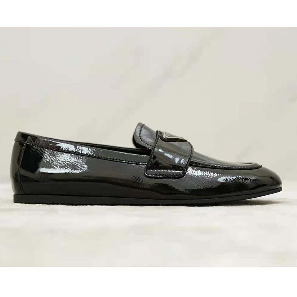 Prada Women Patent Leather Loafers in 5mm Heel-Black - image 6