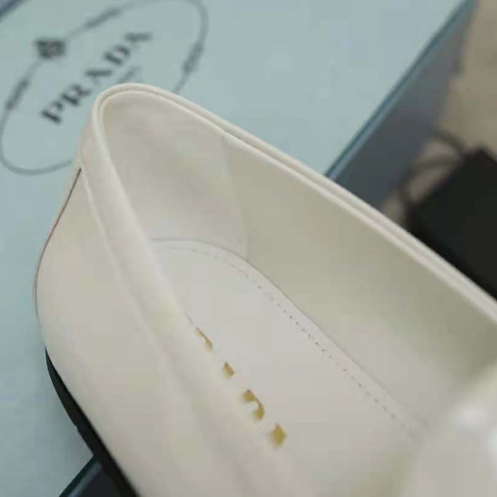 Prada Women Patent Leather Loafers in 5mm Heel-White - image 9