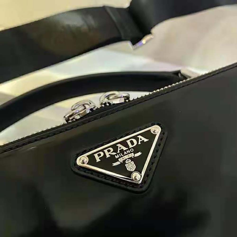 Prada Women Prada Brique Brushed Leather Bag-Black - image 8