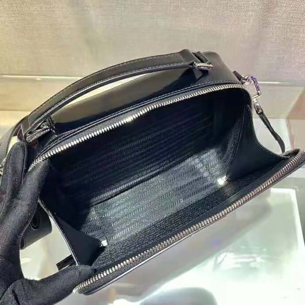 Prada Women Prada Brique Brushed Leather Bag-Black - image 7