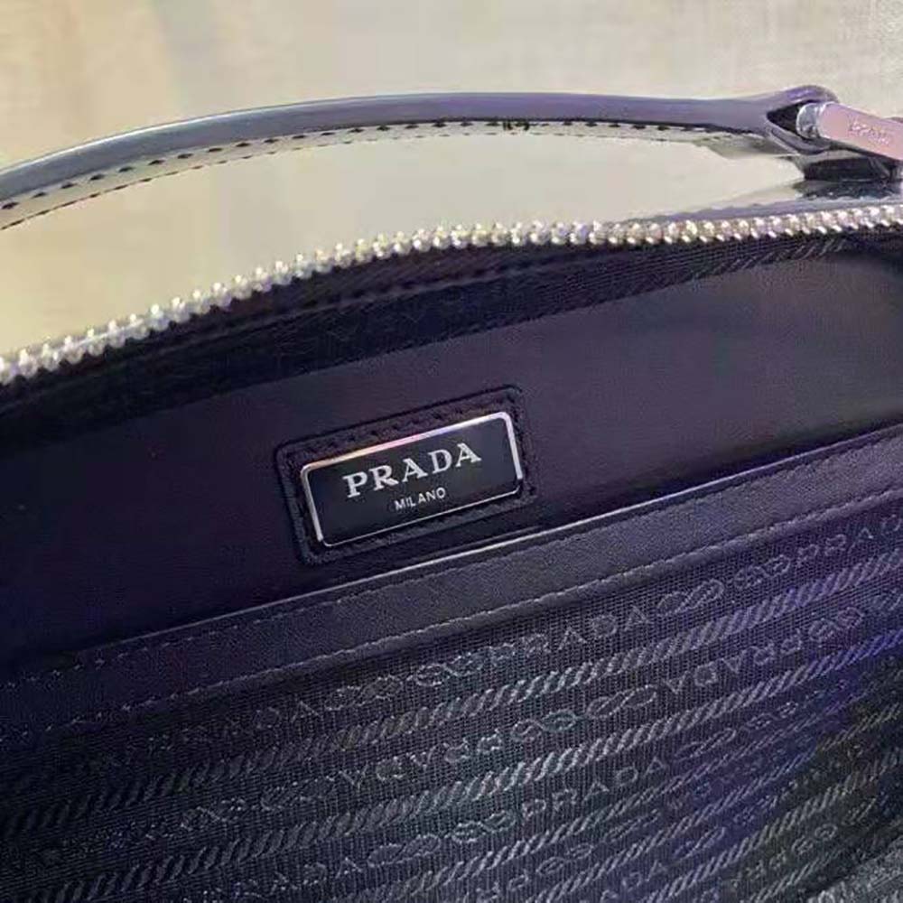 Prada Women Prada Brique Brushed Leather Bag-Black - image 9